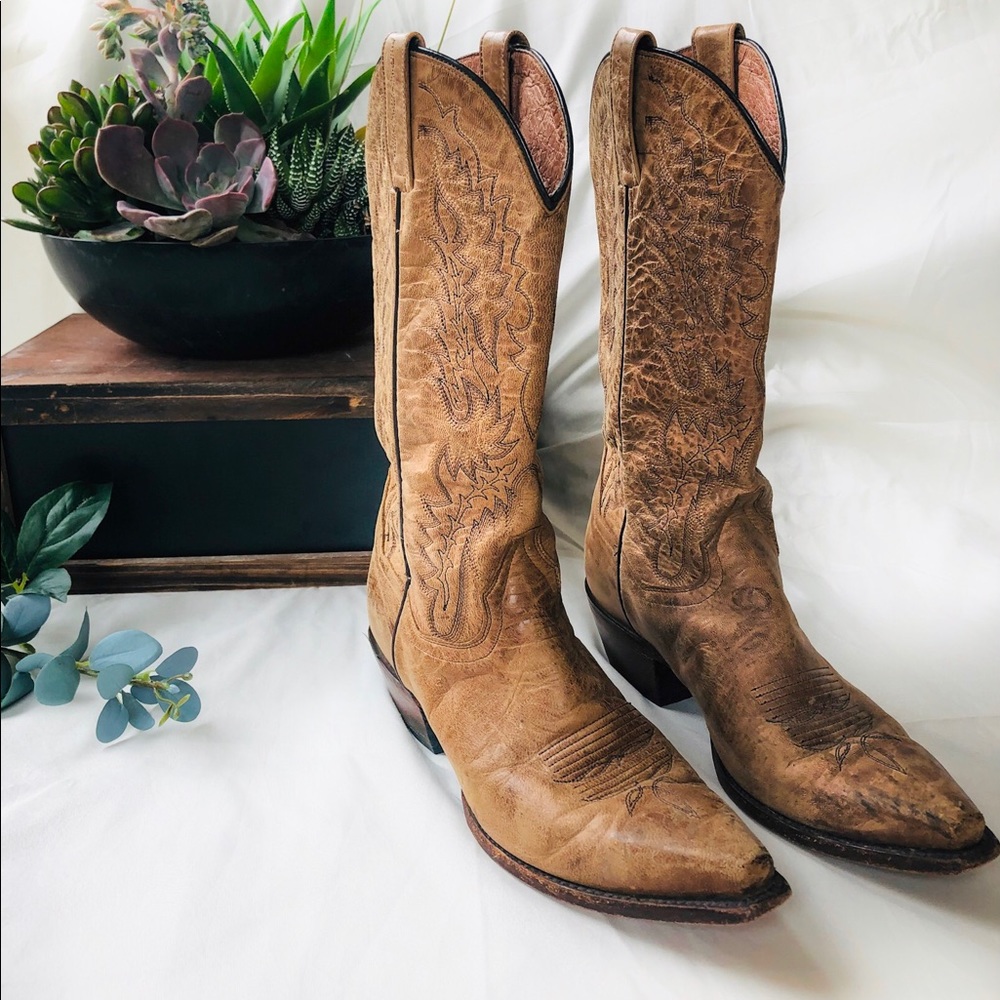 Dan Post 3463 Santa Rosa cowgirl boots Tan